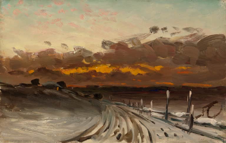 Winter Landscape, Sunset