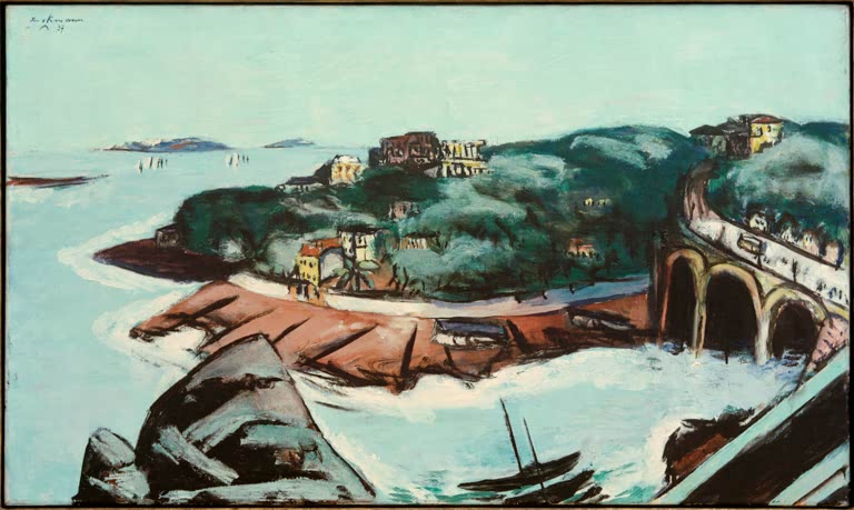 Blick auf Vorstädte am Meer bei Marseille