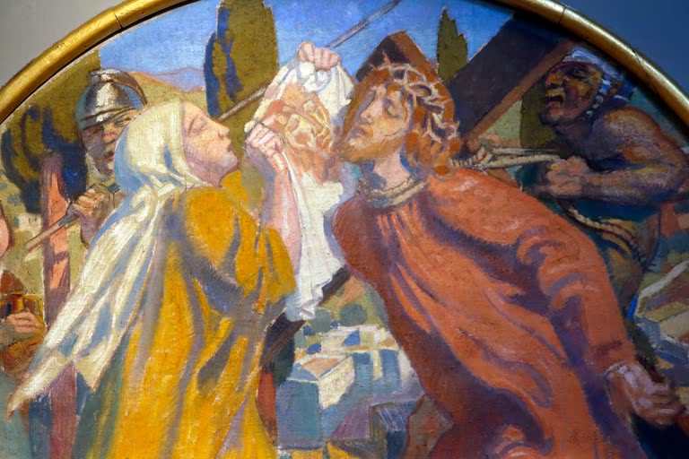 Chemin de Croix: Véronique essuie le visage de Jésus