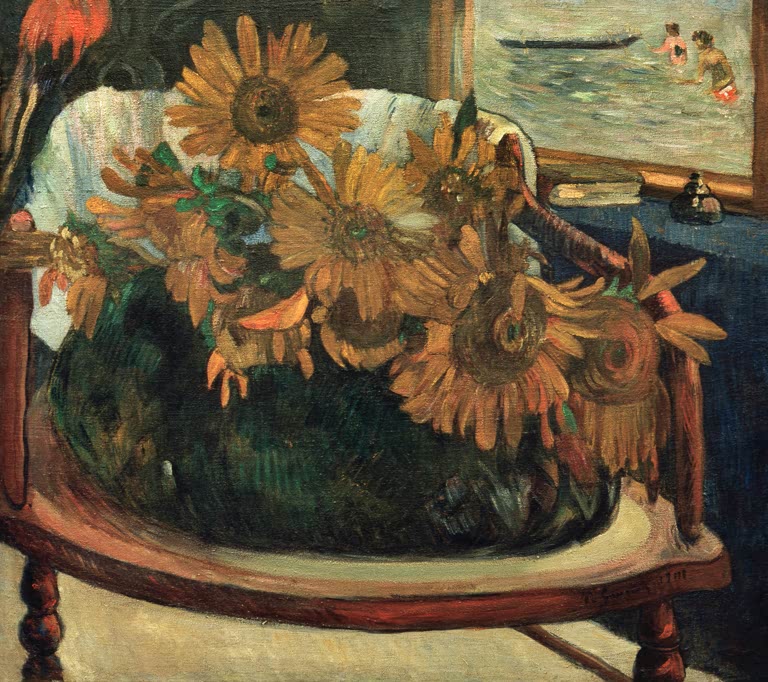 Fleurs de tournesols dans un fauteuil I