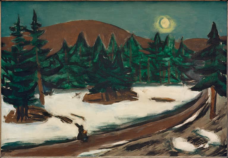 Mondlandschaft im Gebirge mit Schnee