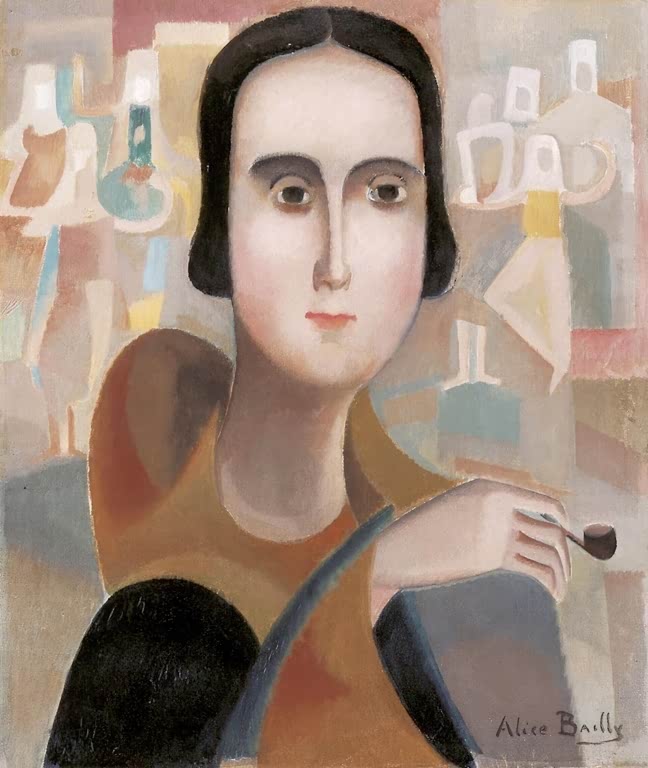 Young Woman with a Pipe
