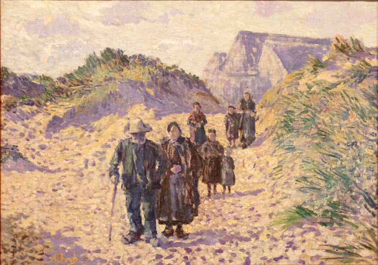 Retour de la messe à travers les dunes