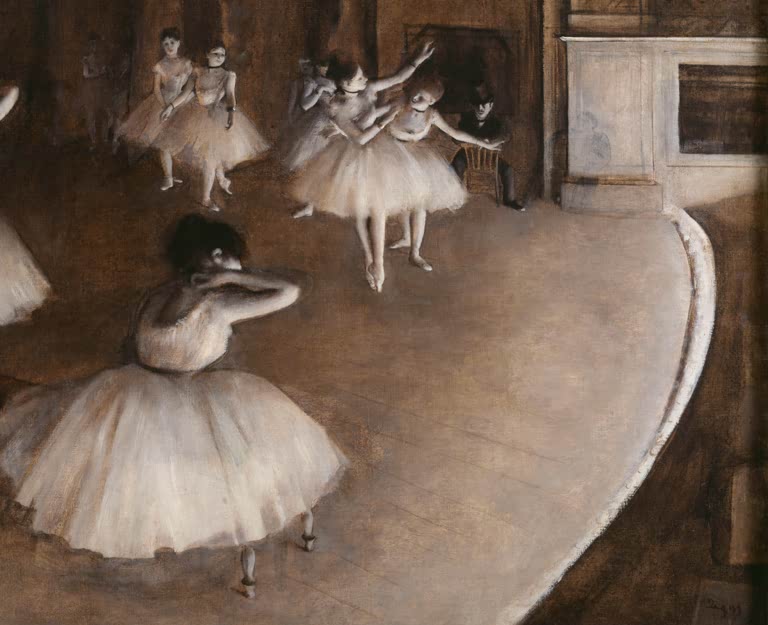 Répétition d'un ballet sur la scène