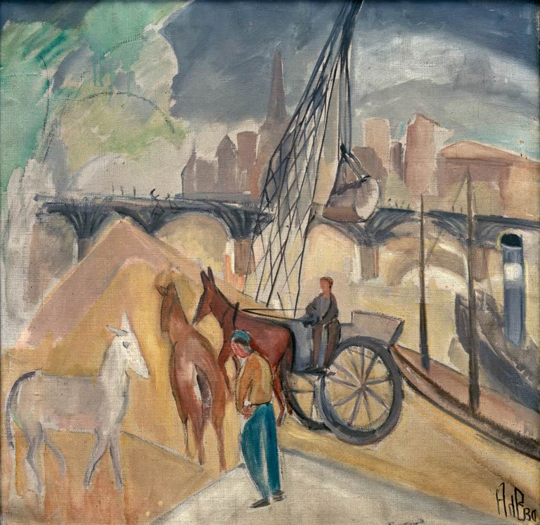 Landschaft mit Brücke
