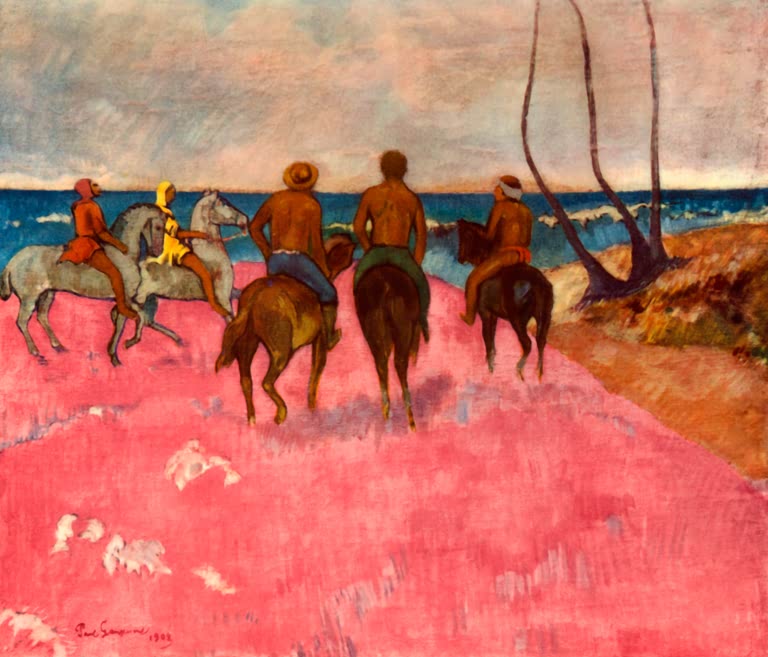 Cavaliers sur la plage