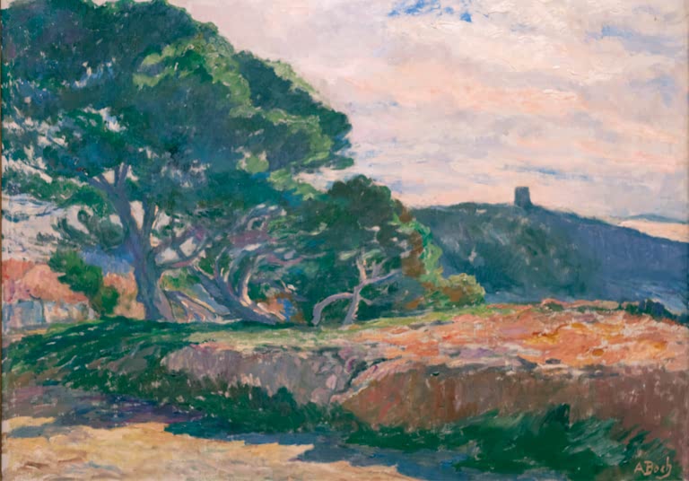 Mediterranean Landscape with Saracen Tower