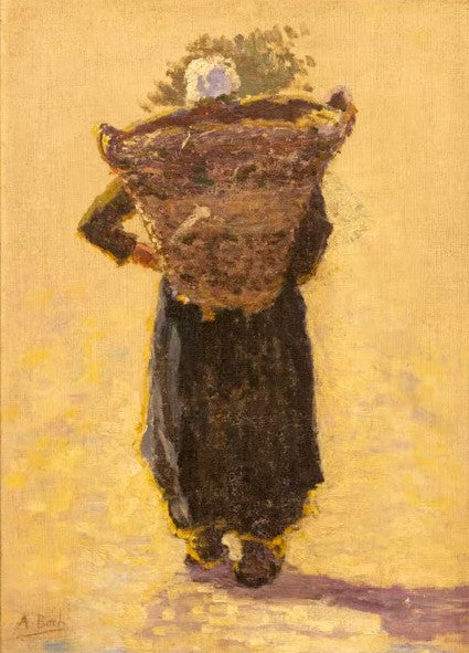 Woman returning from fishing (sketch)