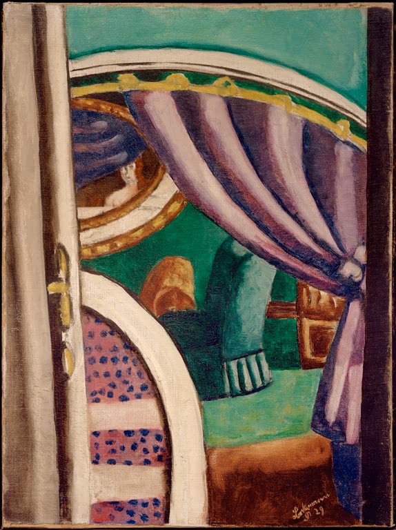 Interieur violett (Der grüne Sessel)