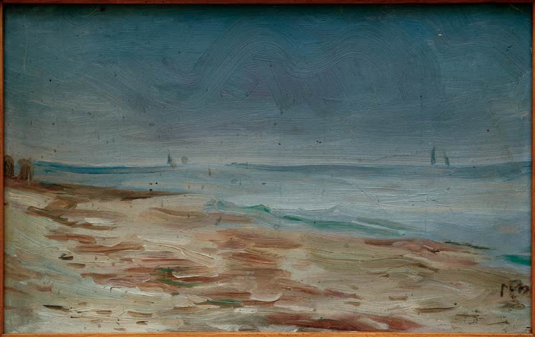 Meeresstrand, braun und grau