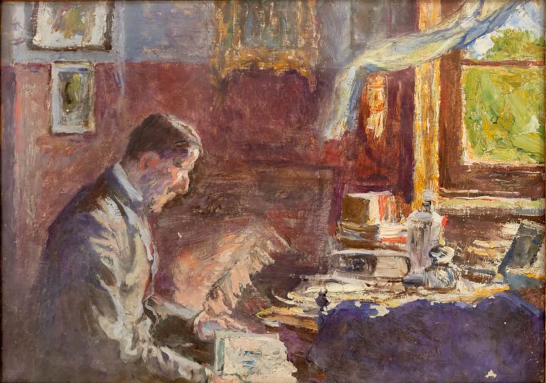 Eugène Boch at his Desk