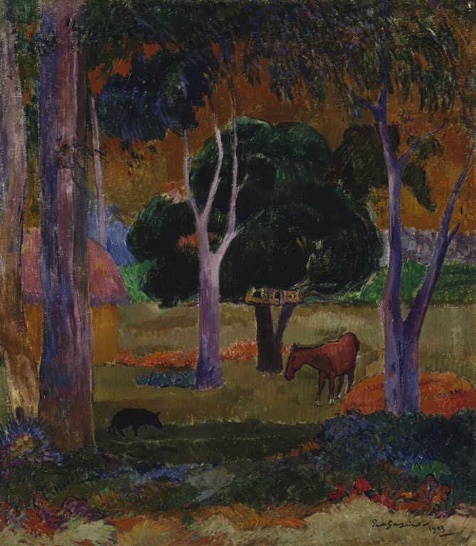 Paysage avec un porc et un cheval (Hiva Oa)