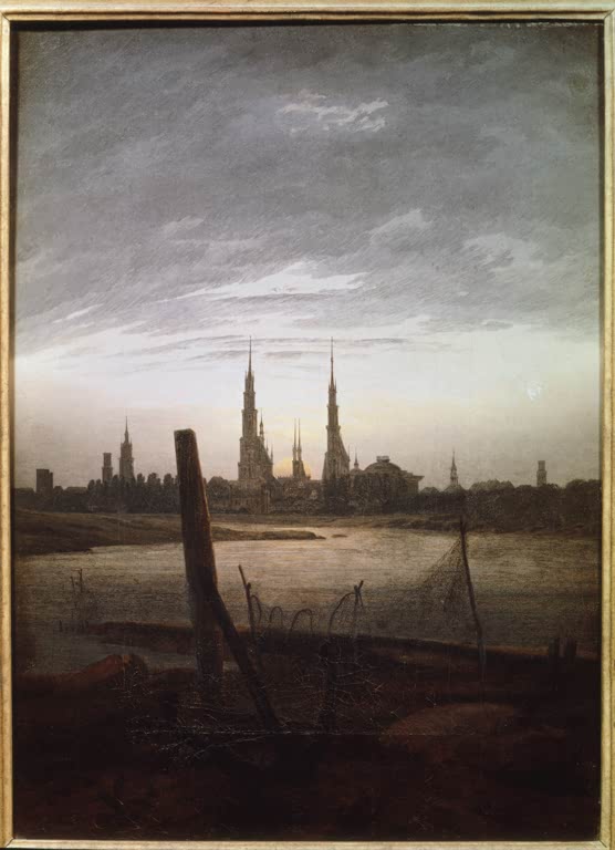Stadt bei Mondaufgang | Caspar David Friedrich
