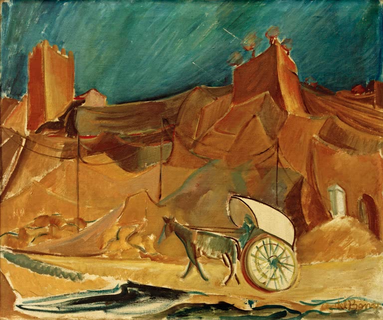 Spanische Landschaft mit Kutsche
