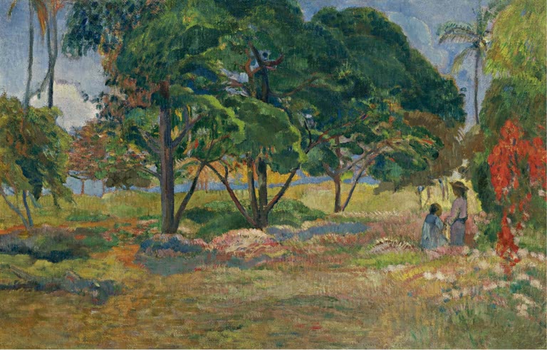 Paysage avec trois arbres