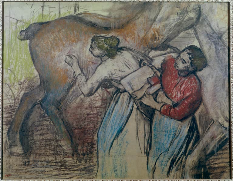 Blanchisseuses et chevaux