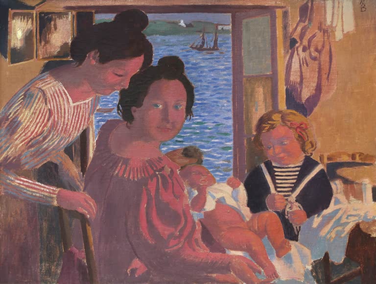 Maternité au Pouldu, effet de soir