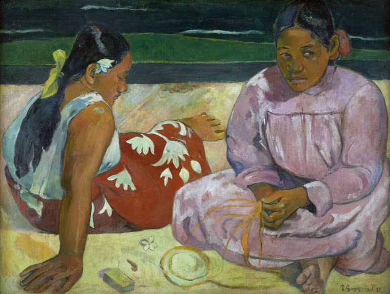 Femmes tahitiennes sur la plage