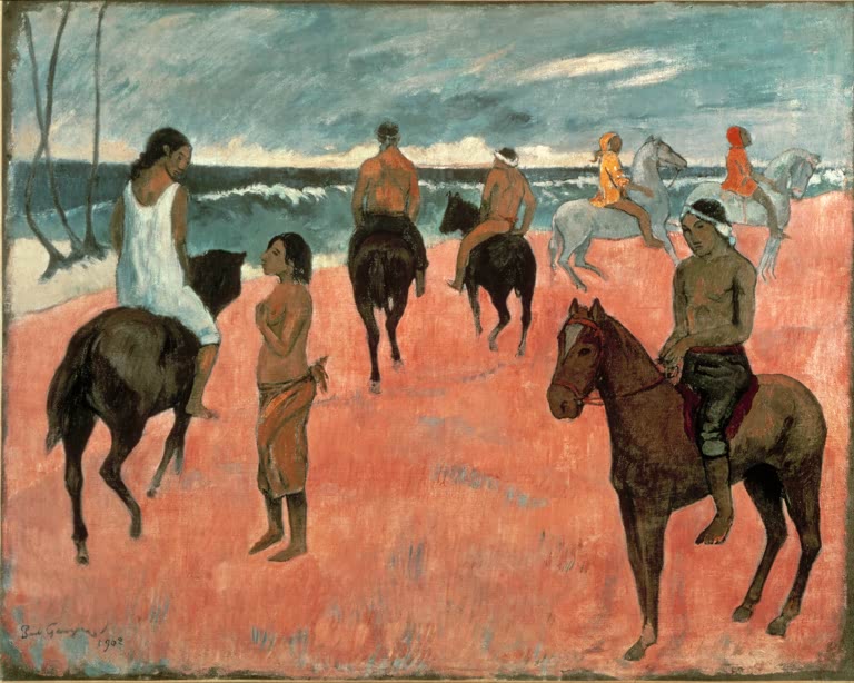 Cavaliers sur la plage