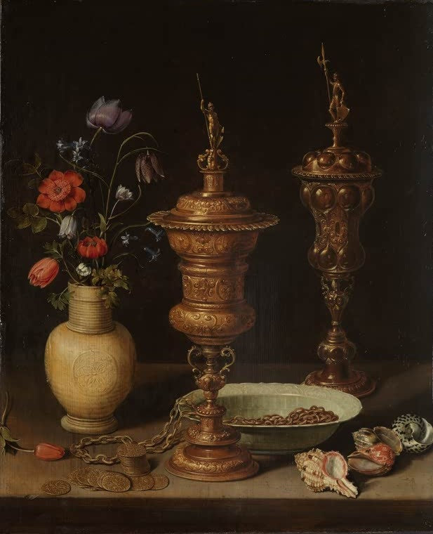 Still Life with Flowers and Gold Cups of Honour