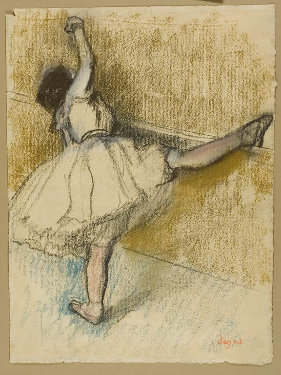 Danseuse s'étirant à la barre