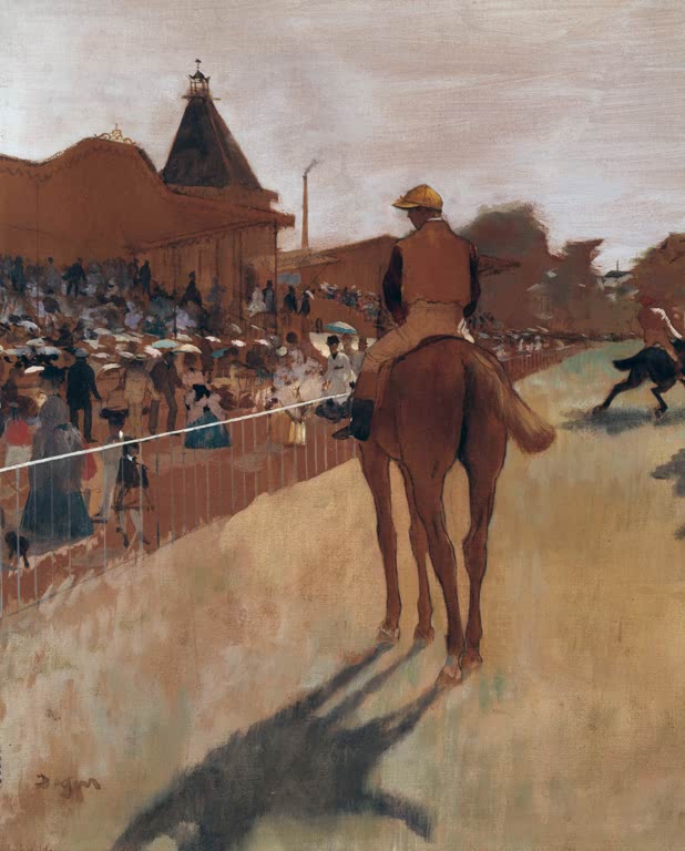 Le défilé, dit aussi Chevaux de course devant les tribunes