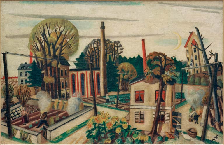 Landschaft bei Frankfurt, mit Fabrik