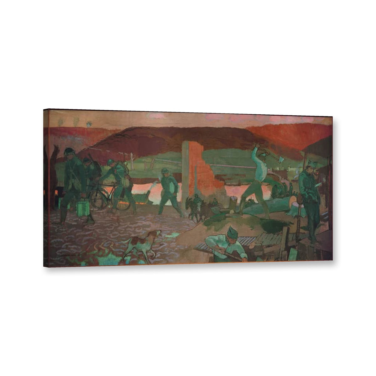 Ein ruhiger Abend an der Front von Maurice Denis als Leinwand – Perspektivansicht