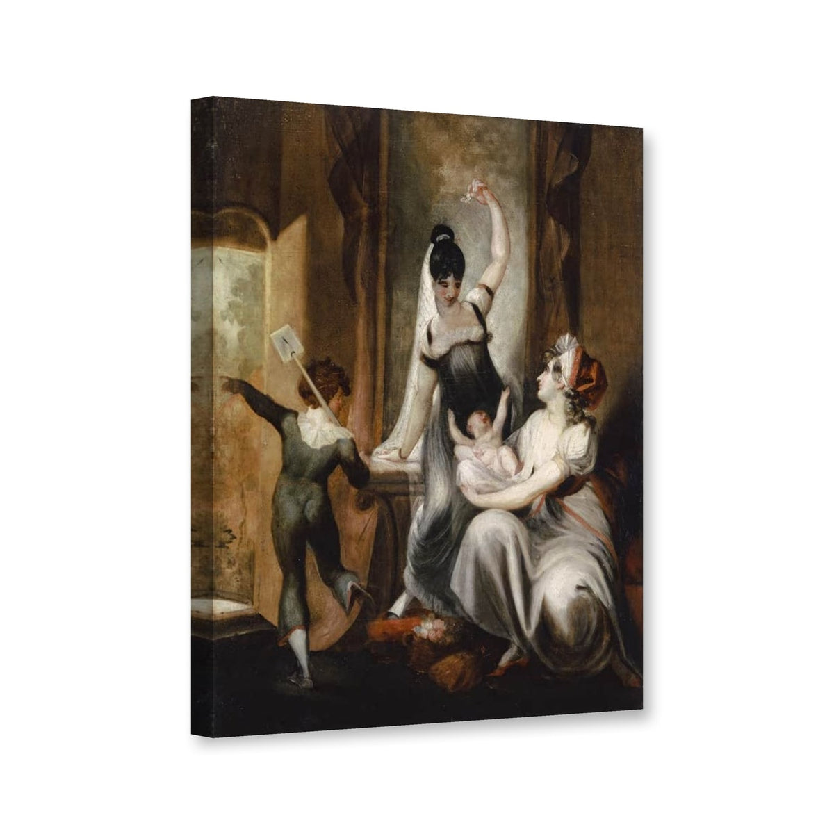 Eine Mutter mit ihrer Familie auf dem Lande von Johann Heinrich Füssli als Leinwand – Perspektivansicht