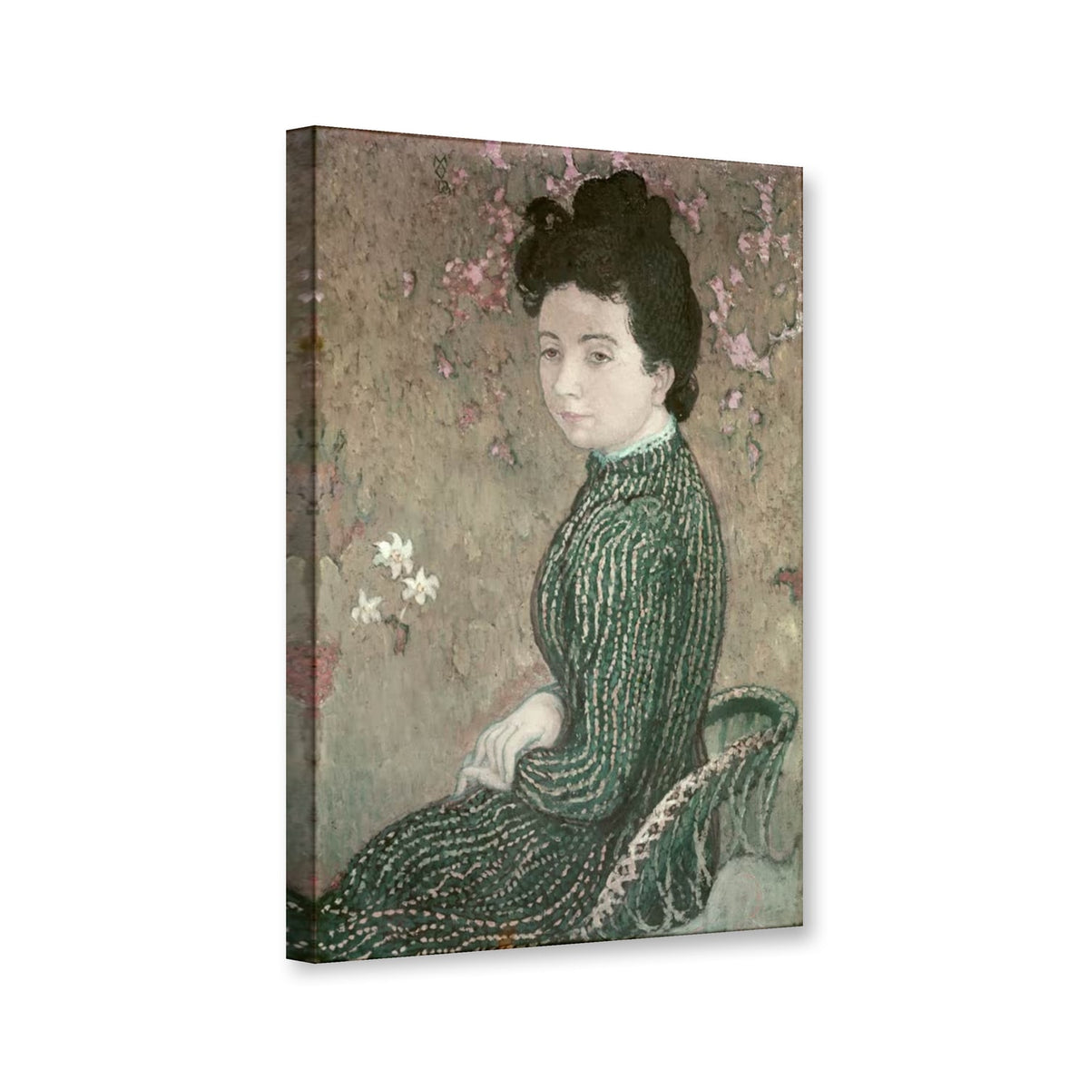 Eva, robe verte von Maurice Denis als Leinwand – Perspektivansicht