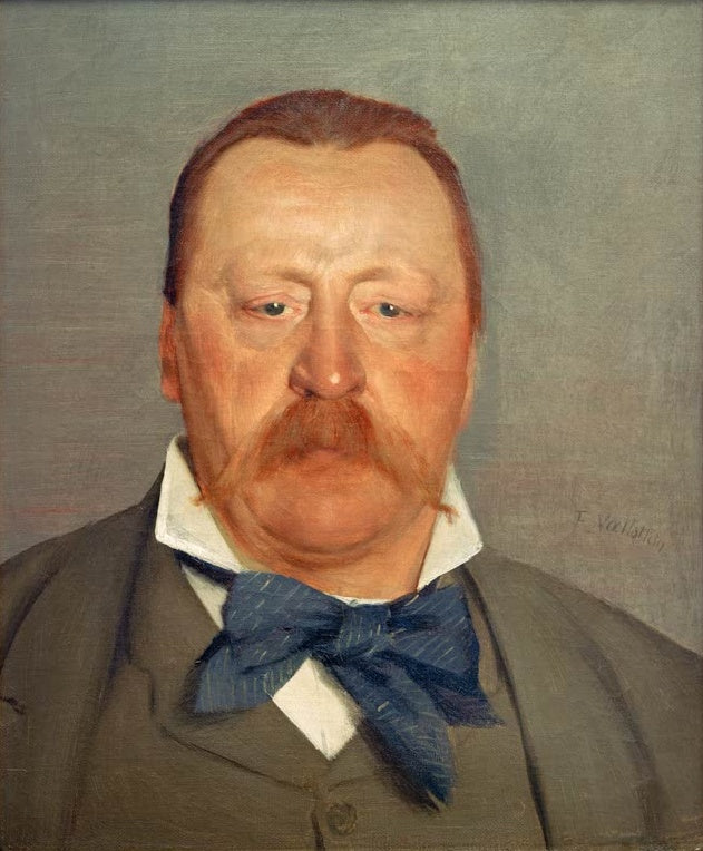 Félix Vallotton Porträt des Herrn Alfred Delisle Kunstkopie, Brustbild eines Mannes mit Schnurrbart und blauer Fliege