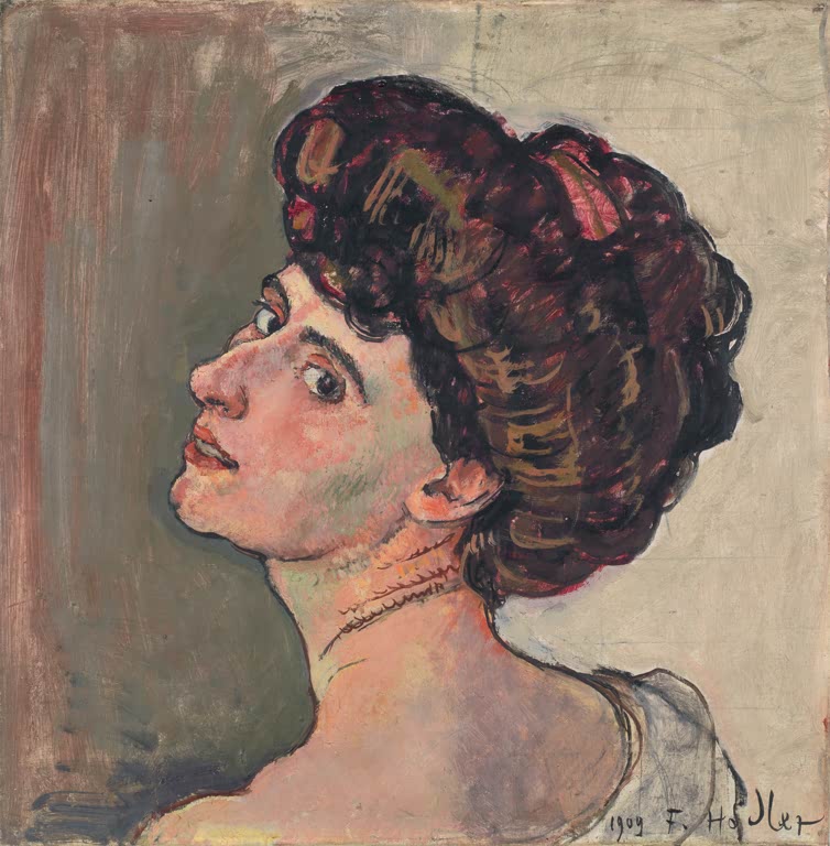 Ferdinand Hodler Die Pariserin Kunstkopie, Bildnis Valentine Godé-Darel im Profil mit hochgestecktem Haar und Blick zurück