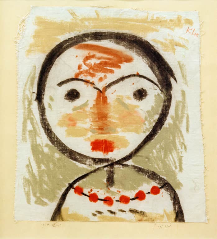 Kunstdruck „frägt sich“ von Paul Klee, handgefertigt in Deutschland