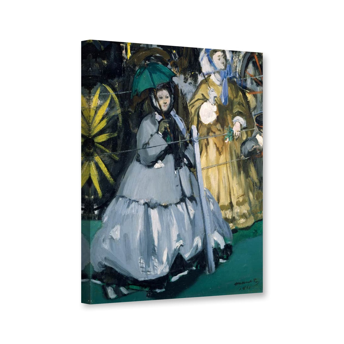 Frauen beim Rennen von Édouard Manet als Leinwand – Perspektivansicht