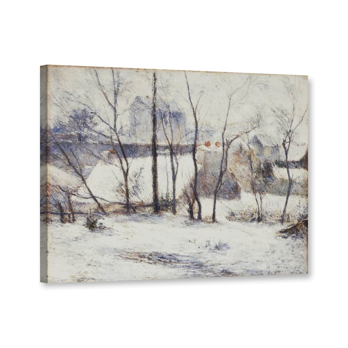 Garten unter Schnee von Paul Gauguin als Leinwand – Perspektivansicht