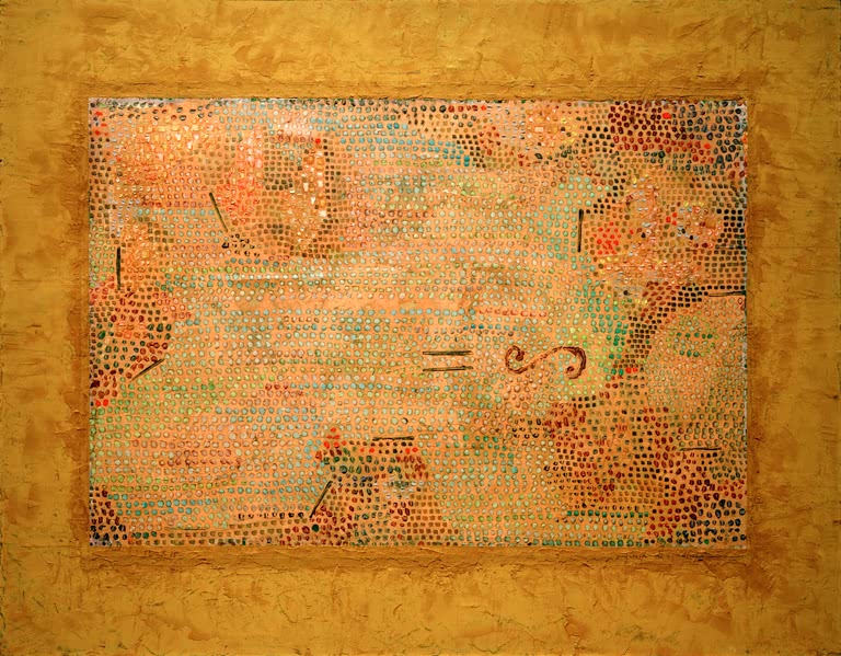 Kunstdruck des Gemäldes gleich unendlich von Paul Klee, handgefertigt in Deutschland als hochwertiger Kunstdruck.