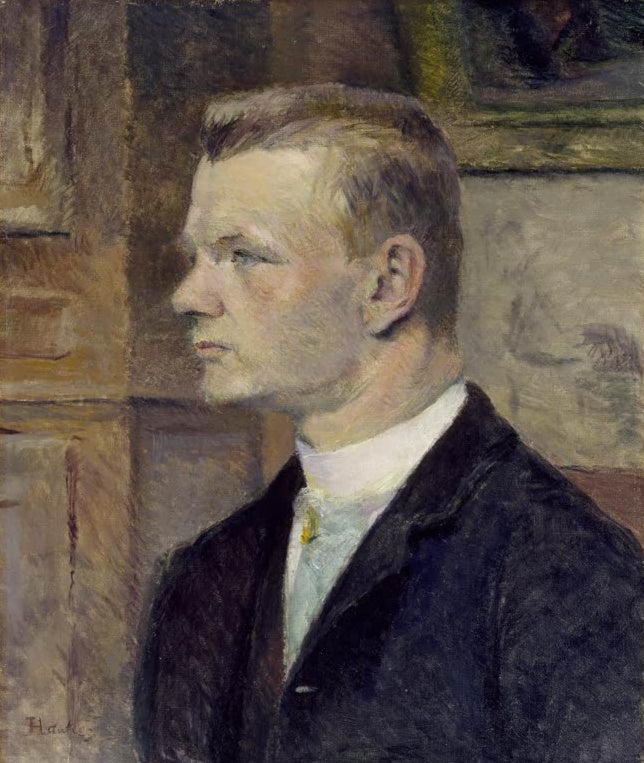 Henri de Toulouse-Lautrec Bildnis Frederick Wenz Kunstkopie, Profilporträt eines jungen Mannes im dunklen Jackett