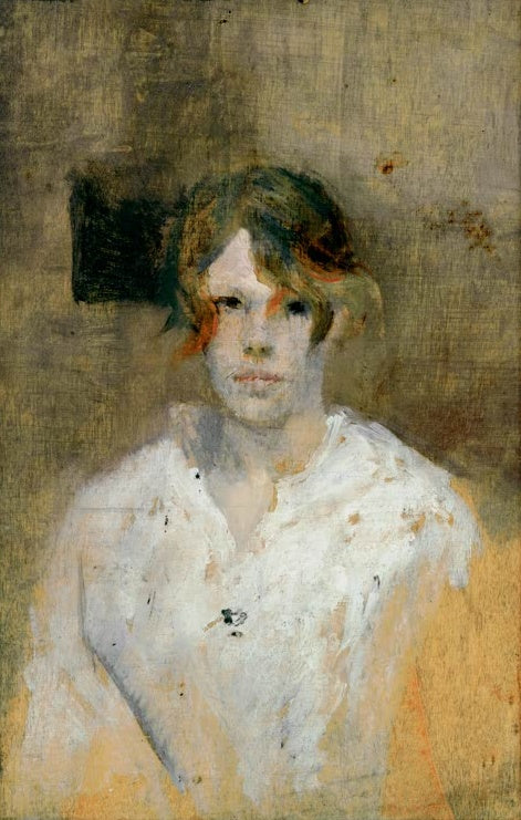 Henri de Toulouse-Lautrec Die Wäscherin, Bildnis Carmen Gaudin Kunstkopie, junge Frau in weißer Bluse vor ockerfarbenem Grund