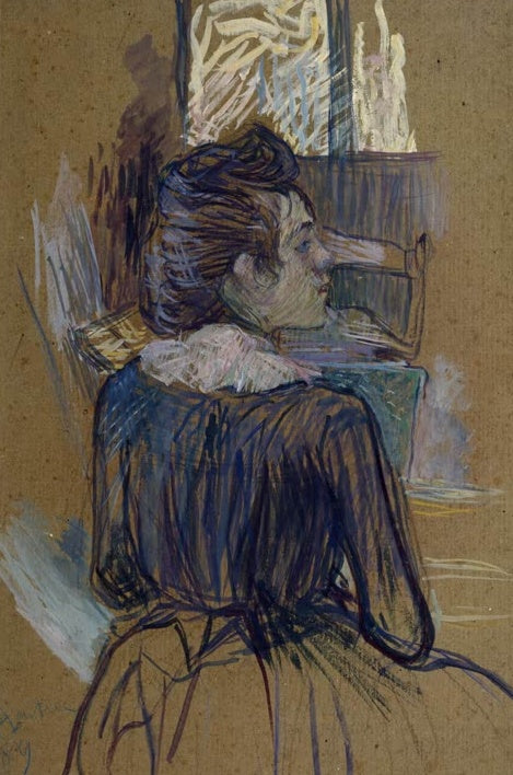 Henri de Toulouse-Lautrec Frau am Fenster Kunstkopie, von hinten gesehene Frau im dunklen Kleid am hellen Fenster