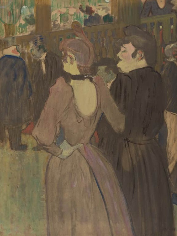 Henri de Toulouse-Lautrec La Goulue und ihre Schwester Kunstkopie, zwei Frauen von hinten und im Profil im Moulin Rouge