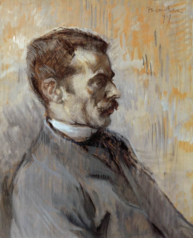 Henri de Toulouse-Lautrec Mein Wärter Kunstkopie, Profilbildnis eines Mannes mit Schnurrbart in grauem Rock