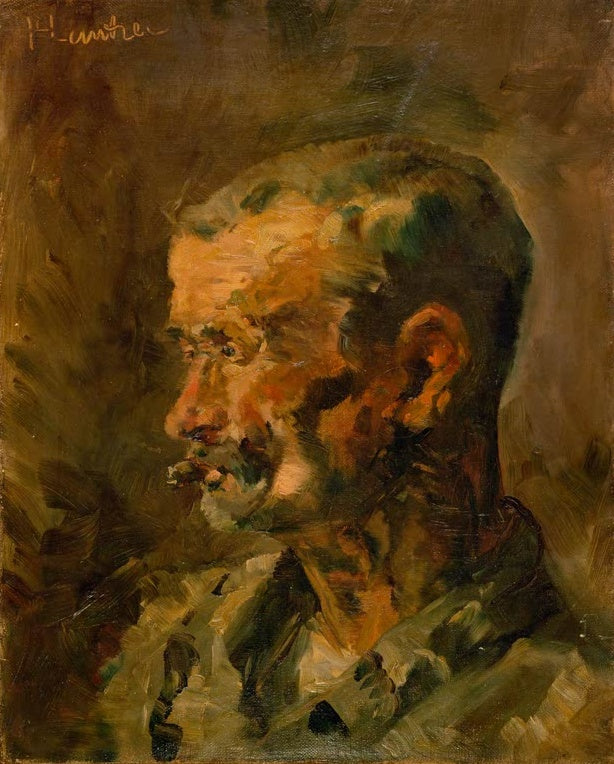 Henri de Toulouse-Lautrec Vicomte Lepic Kunstkopie, Kopfbildnis eines bärtigen Mannes im Profil in warmen Brauntönen