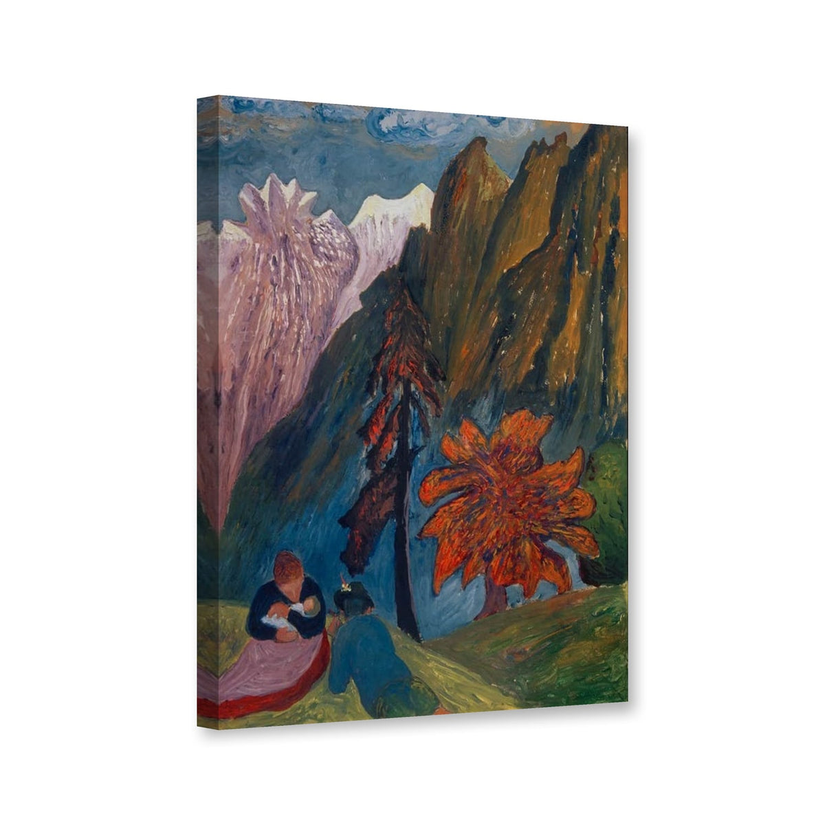 Herbstidyll von Marianne von Werefkin als Leinwand – Perspektivansicht