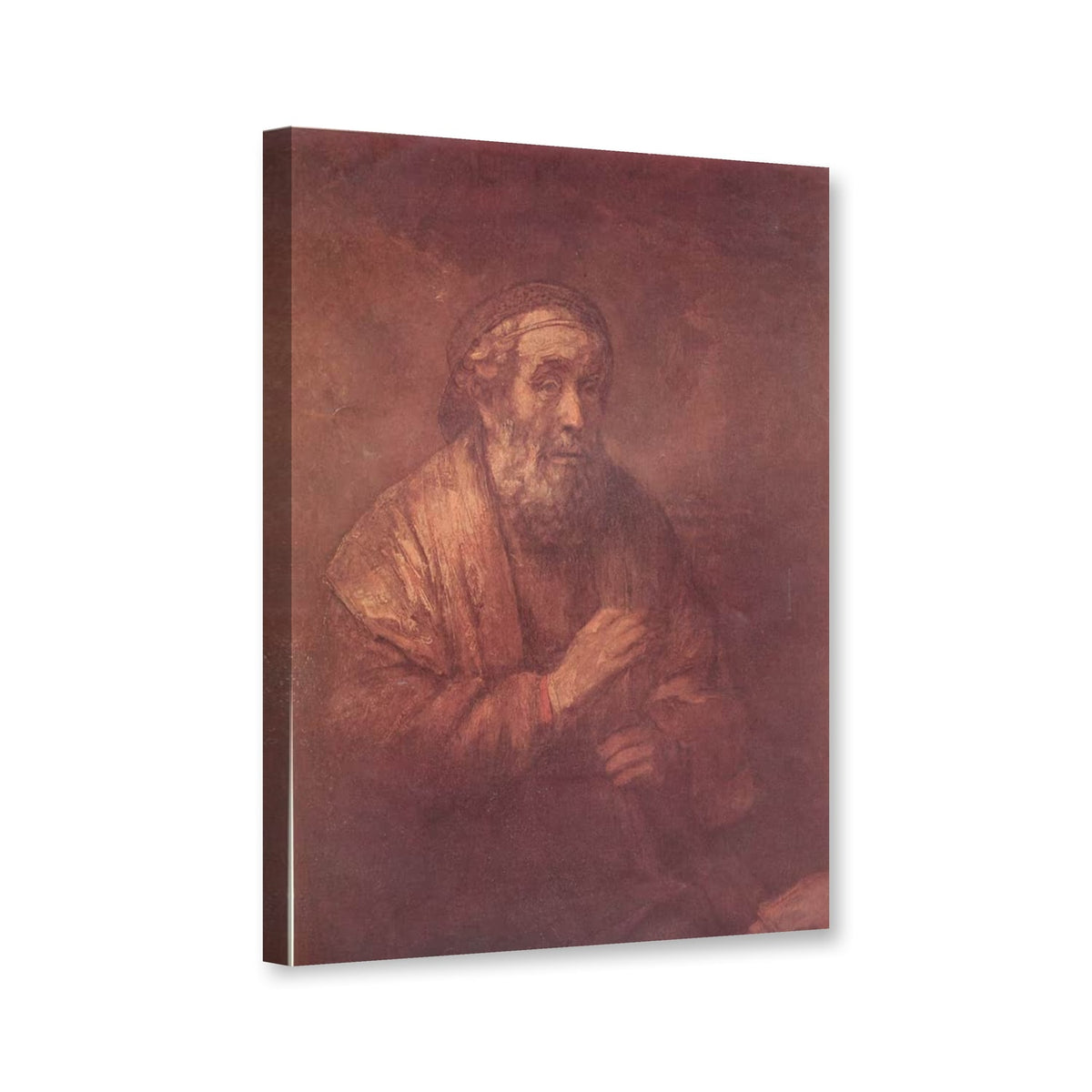 Homer von Rembrandt van Rijn als Leinwand – Perspektivansicht