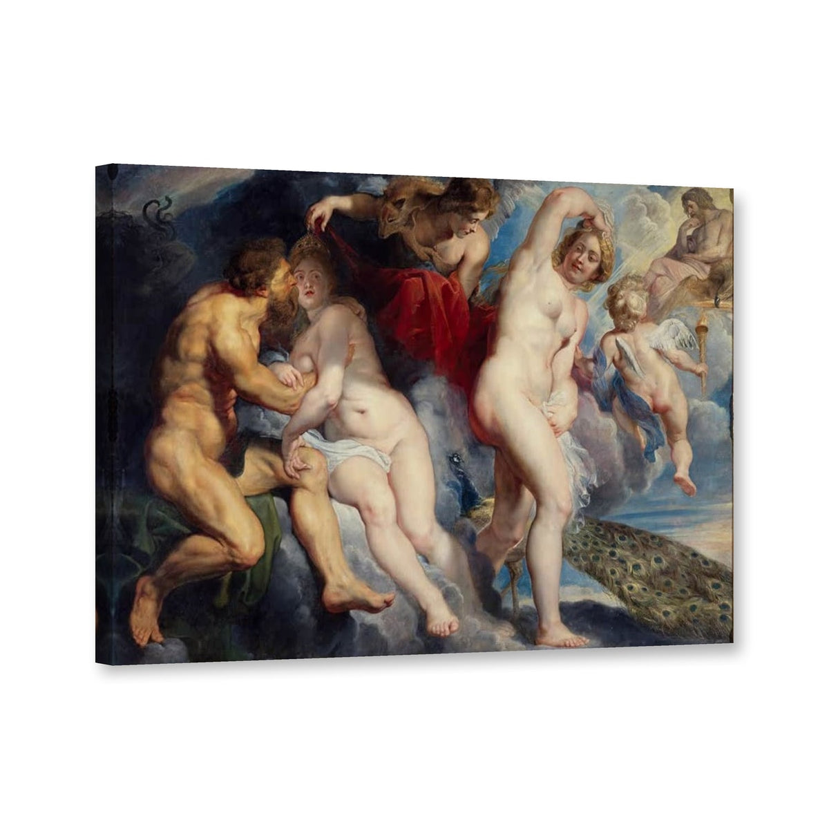 Ixion, von Juno getäuscht von Peter Paul Rubens als Leinwand – Perspektivansicht