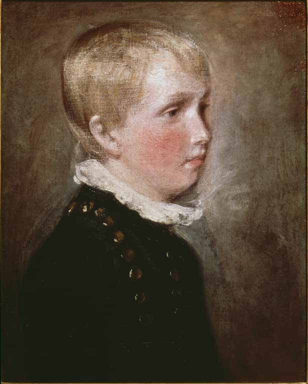 John Constable Bildnis von Master James Heys Kunstkopie, blonder Knabe im Profil mit weißem Spitzenkragen