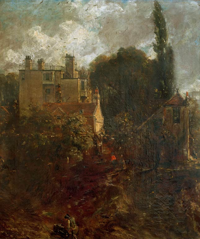 John Constable Das Haus des Admirals in Hampstead Kunstkopie, rotes Backsteinhaus zwischen Bäumen unter bewölktem Himmel