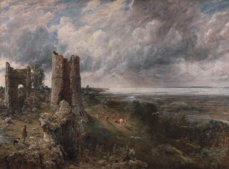 Burgruine auf felsigem Hügel über der Themsemündung nach dem Sturm – John Constable Hadleigh Castle Kunstkopie