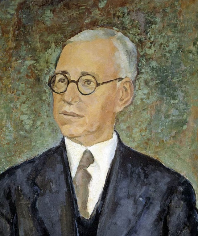 José Moreno Villa Bildnis Enrique Díez-Canedo Kunstkopie, Herr mit grauem Haar und runder Brille im dunklen Anzug