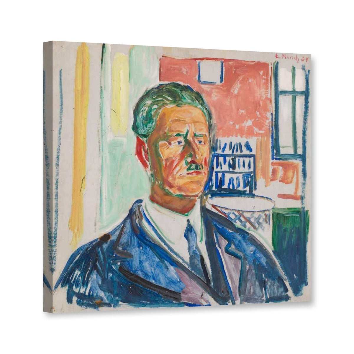 Karl Wefring, 1934 von Edvard Munch als Leinwand – Perspektivansicht
